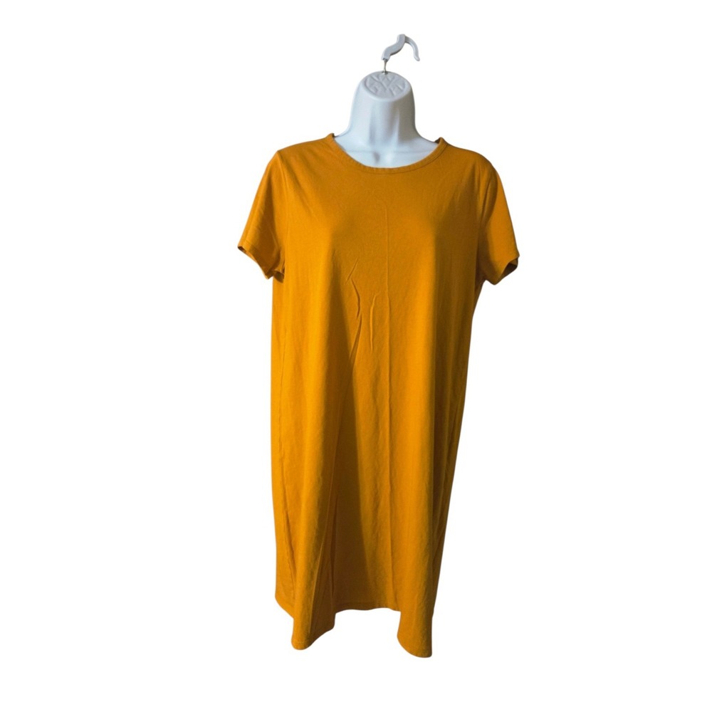 J Crew Factory Pumpkin Orange Short-Sleeve Mini Tee Shirt Dress M Casual